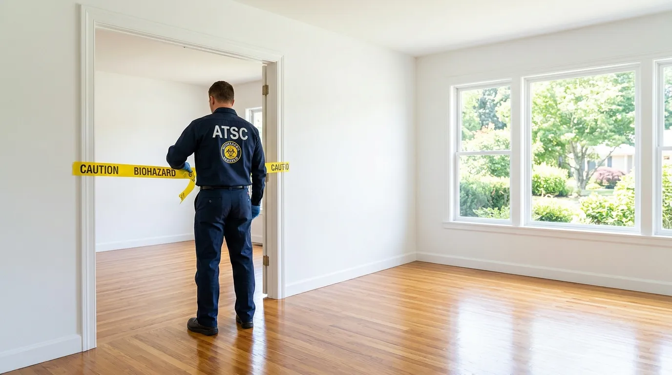 Certified biohazard cleanup crew performing Decomposition Cleanup in Kingston